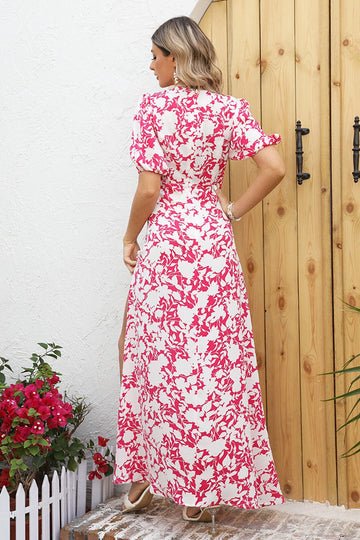 Vestido Casual de Verano Estampado Rojo